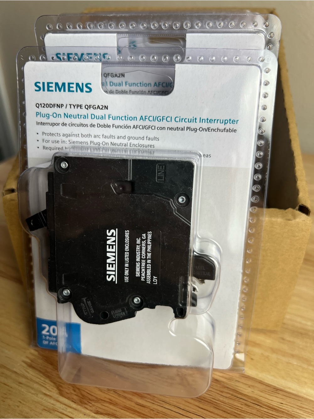 Siemens Q120DFNP 20A AFCI/GFCI Breakers 5 Pack - Picture 4 of 5